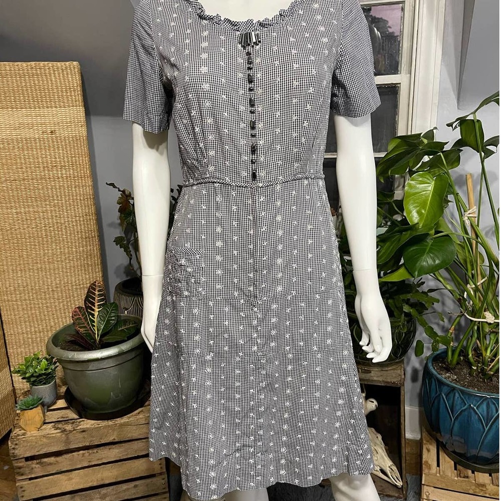 Vintage 50’s Smock Dress with Custom Beaded Detail